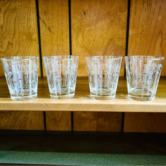 Sasaki Other - Sasaki Noritake 4 MCM Vintage Bamboo Tiki Old Fashioned Whiskey Glasses 6 oz